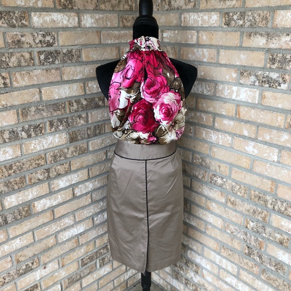 Like New Silk Floral Cache Halter Blouse Sz M - Picture 5 of 7